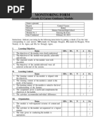 Monitoring Form: Grade 12 Career Guidance Module