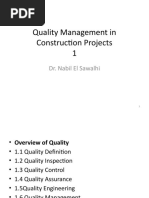 Quality Management in Construction Projects 1: Dr. Nabil El Sawalhi