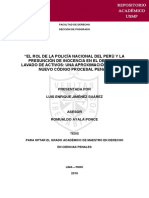 El Rol de La Policía Nacional Del Perú y La Presunción de Inocencia en El Delito de Lavado de Activos Una Aproximación Desde El Nuevo Código Procesal Penal