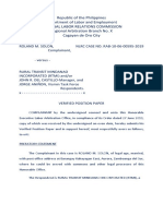 Verified Position Paper of Roland Solon NLRC Case