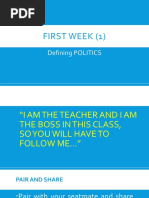 First Week (1) : Defining POLITICS