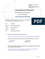 Preventive and Predictive Maintenance: Pre-Course Questionnaire