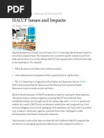 HACCP Issues and Impacts