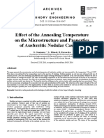 Effect of The Annealing Temperature On The Microstructure and Properties of Ausferritic Nodular Cast Iron