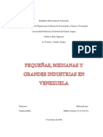 Pequeñas, Medianas y Grandes Industrias en Venezuela