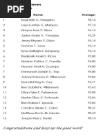 Third Quarter Rankings