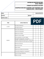 Formato para Inspección Preoperacional de Retroexcavadoras