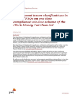 Government Issues Clarifications in Form of Faqs On One Time Compliance Window Scheme of The Black Money Taxation Act