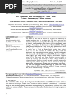 How Companies Value Stock Prices After Going Public: Evidence From Emerging Pakistan Economy