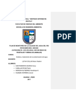 Plan de Monitoreo de La Calidad Del Agua Del Río Vicos-Marcará - Ancash