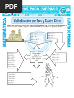 Ficha Multiplicación Por Tres y Cuatro Cifras para Cuarto de Primaria PDF