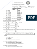 I. Directions: Read The Questions/ Problems Carefully, Compute If Necessary and Shade The Best Answer On The Answer Sheet Provided