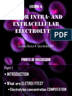 LECTURE 4 - Major Intra - and Extracellular Electrolytes