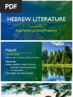 Hebrew Literature: Appreciation and Analysis