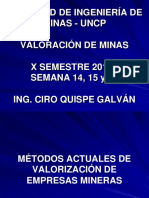 Clase 14, 15 y 16 - Metodos Actuales de Valoracion de Emp. Mineras