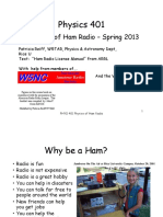 Physics 401: Physics of Ham Radio - Spring 2013