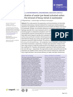 Application of Waste Tyre Based Activated Carbon For The Removal of Heavy Metals in Wastewater