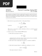 SPA6311 Physical Cosmology, Spring 2017: Exercise Sheet 3 Dr. K. Malik