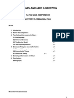 SECOND LANGUAGE ACQUISTION and Failure To Achieve Native Like Competence