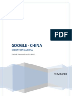 Google - China: Operation Aurora