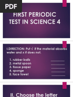 First Periodic Test in Science 4 (Easy Type) Powerpoint