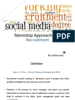 Talentship Approaches To: Recruitment