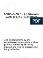 Kahulugan NG Bilinggwal Ayon Sa Mga Linguistiko