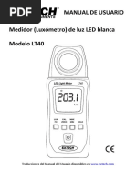 Medidor (Luxómetro) de Luz LED BlancaModelo LT40