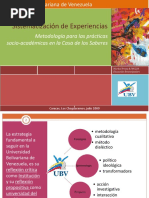 Sistematización para Las Prácticas Socio-Academicas UBV