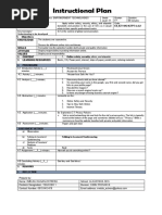 Instructional Plan: 1. Objectives Knowledge Skills Attitude Values 2. Content 3. Learning Resources Procedure