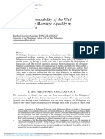 Relative Impermeability of The Wall of Separation: Marriage Equality in The Philippines