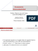 Econometr Ia Heterocedasticidad: Profesor: Mauricio Leiva Del Campo