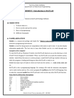 EXPERIMENT # Introduction To MATLAB Title: Electric Circuit Theory Laboratory (PC - EE 391)