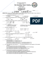 Good Luck!!!: 1 Periodic Test Mathematics 8