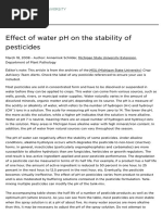 Effect of Water PH On The Stability of Pesticides - MSU Extension