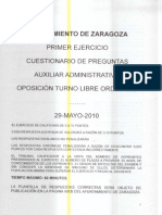 Auxiliar Administrativo Oposicion Ayuntamiento Zaragoza 29-05-2010