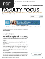 My Philosophy of Teaching - Faculty Focus - Higher Ed Teaching & Learning