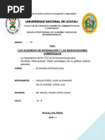 Los Acuerdos de Integración y Las Negociaciones Comerciales