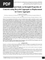 An Experimental Study On Strength Properties of Concrete Using Recycled Aggregate As Replacement in Coarse Aggregate