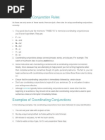 Coordinating Conjunction Rules