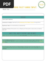 Problem-Based Learning Project Planning Template