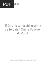 Mémoire Sur La Philosophie de Leibniz - Foucher de Careil