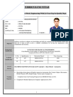 Curriculum-Vitae: Kumar Rohit - B.Tech in Mech. Engineering With 2.6 Year Exp in Quality Dept