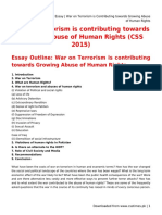 CSS Essay - War On Terrorism Is Contributing Towards Growing Abuse of Human Rights