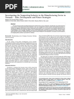 Investigating The Supporting Industry in The Manufacturing Sector in Investigating The SI