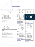 Radiography Formulas