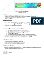 Examination in Number Theory