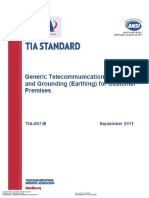 Tia Standard: Generic Telecommunications Bonding and Grounding (Earthing) For Customer Premises