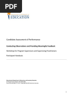 Candidate Assessment of Performance: Conducting Observations and Providing Meaningful Feedback