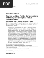 Taurine and Zoo Felids Considerations of Dietary and Biological Tissue Concentrations 2007 Zoo Biology